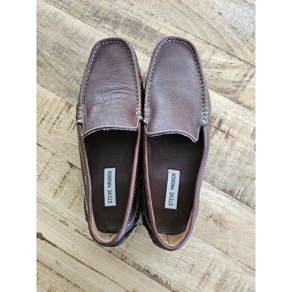Steve Madden Men’s Dakota Leather Driving Moccasin Slip On Shoe Size 9 - Picture 2 of 9